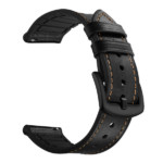 Dismay Black Rubber Leather Comfortable Watch Band Strap Replacement.